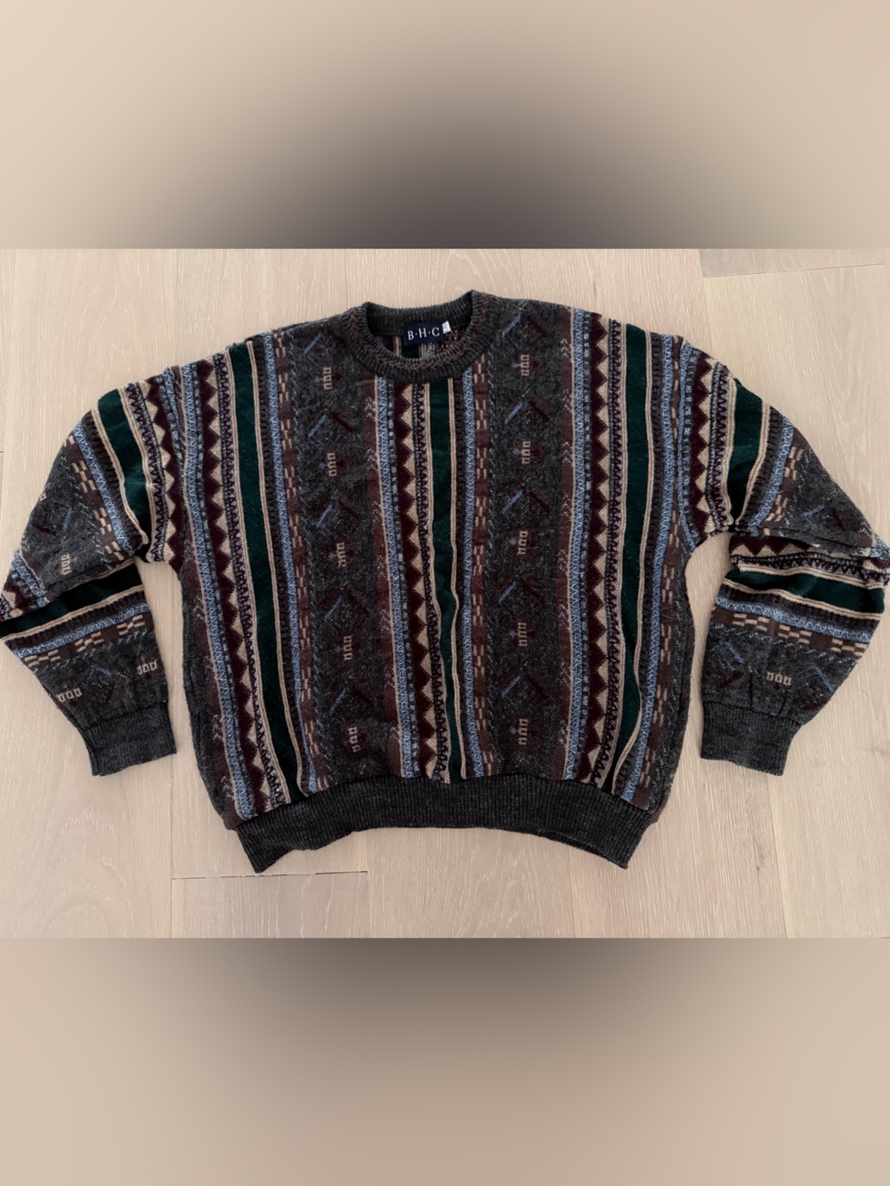 BHC 90s Coogi style sweater